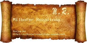 Milhofer Rozalinda névjegykártya